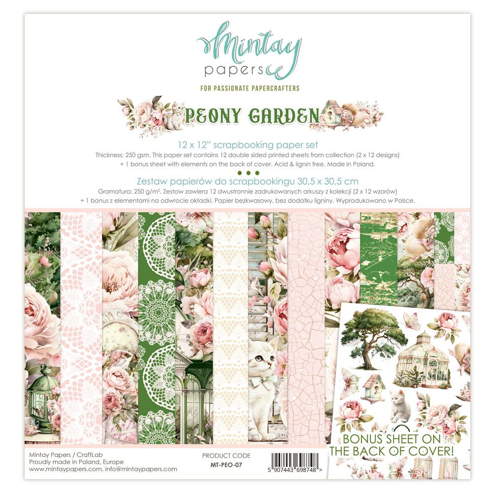 12x12 Paper Set - Peony Garden Collection