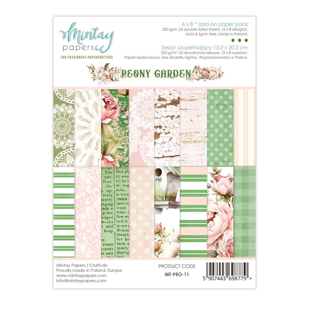 6x8 Add-on Paper Pad - Peony Garden Collection