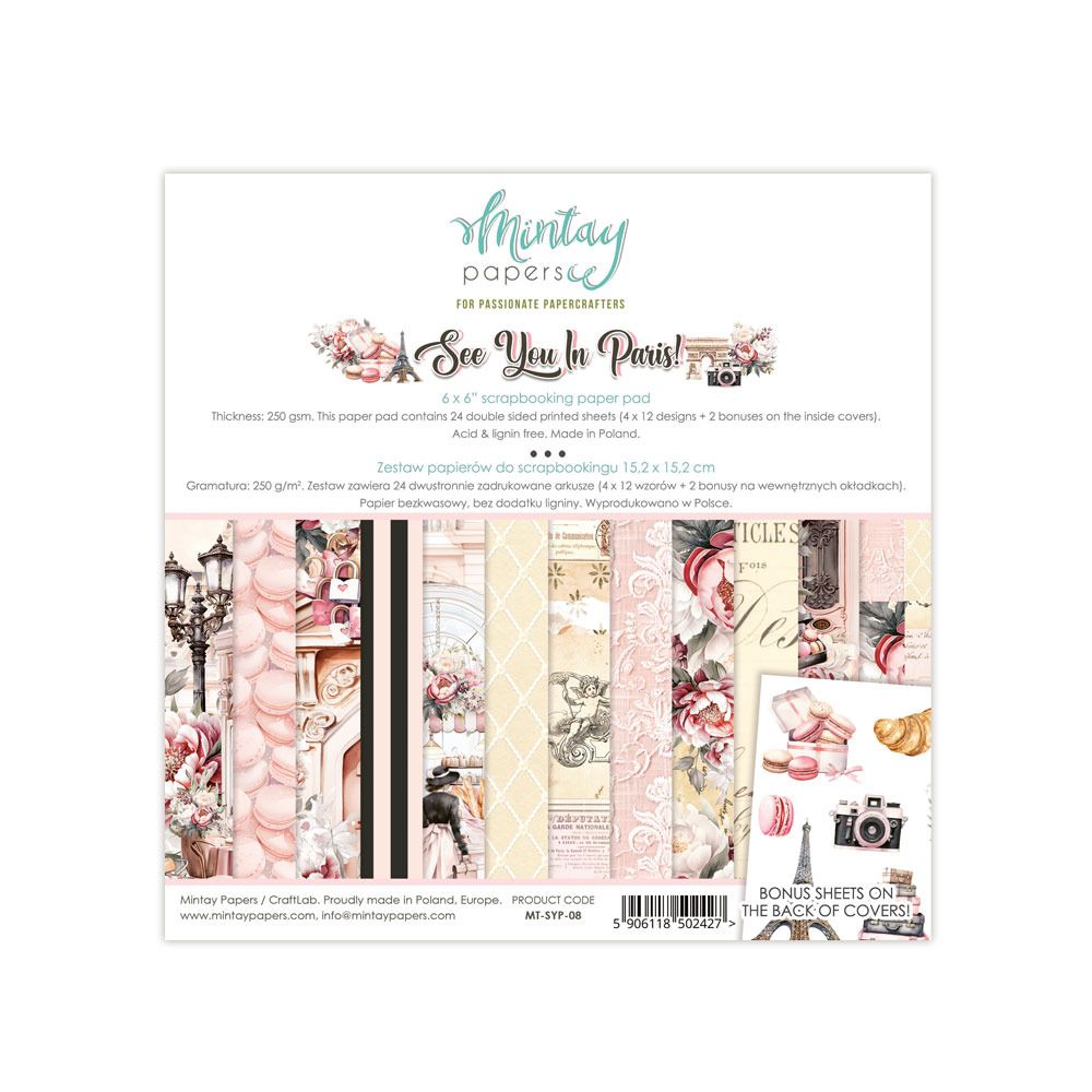 6x6 Paper Pad - See You In Paris Collection