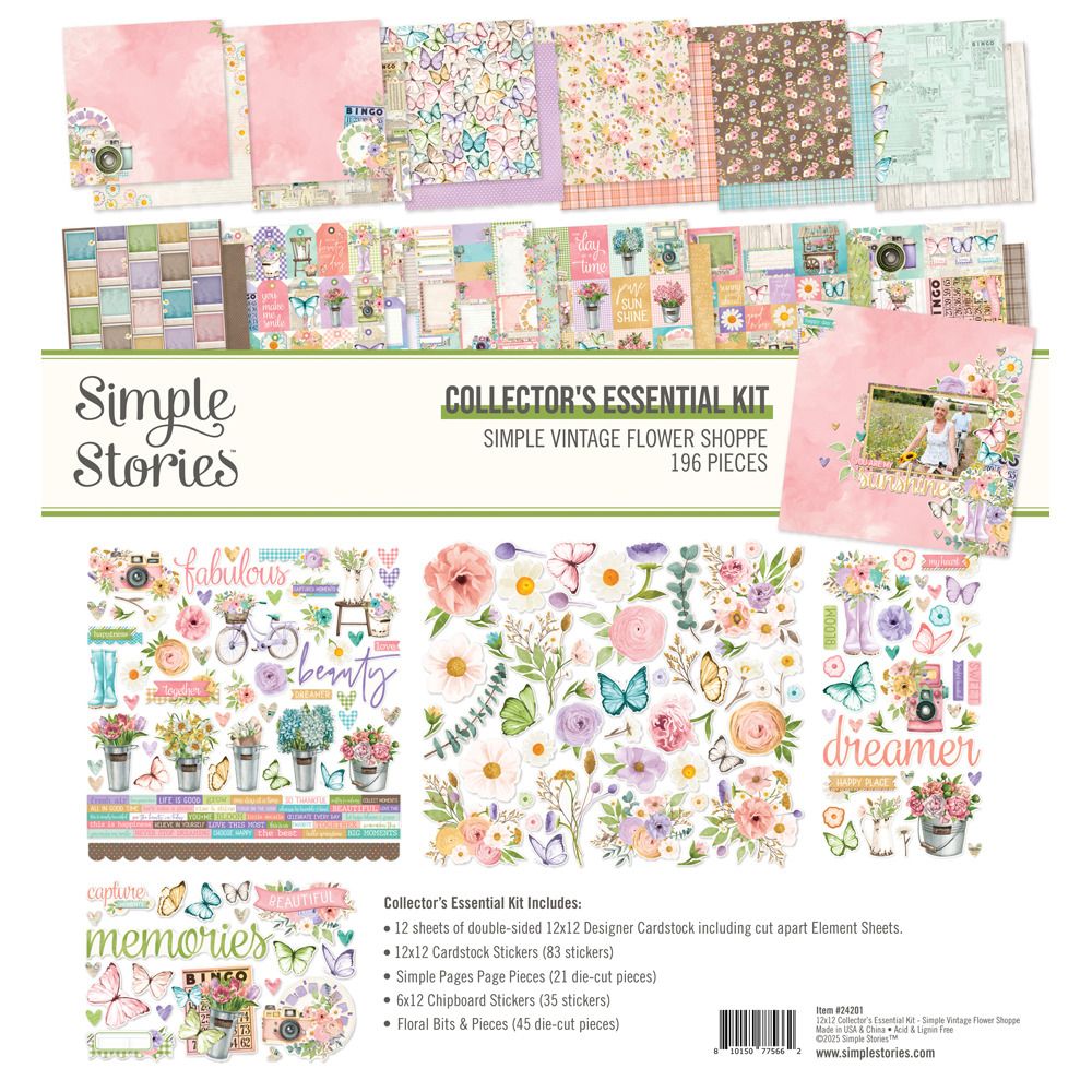 12x12 Collector&#39;s Essential Kit - Simple Vintage Flower Shoppe Collection
