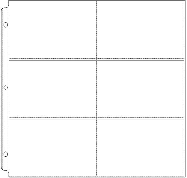 12x12 Ring Photo Sleeves - 6-4x6 Pockets - Horizontal