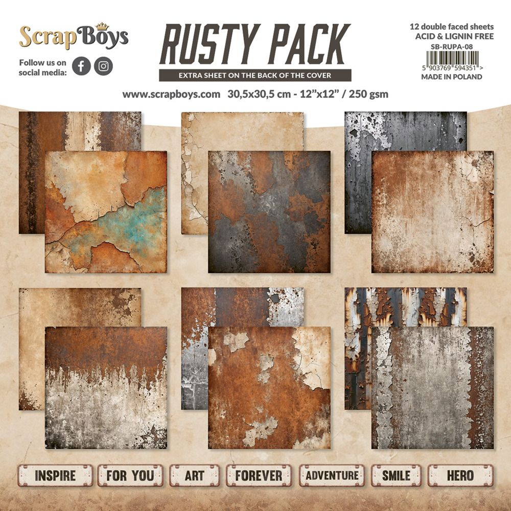 12x12 Paper Set - Rusty Pack