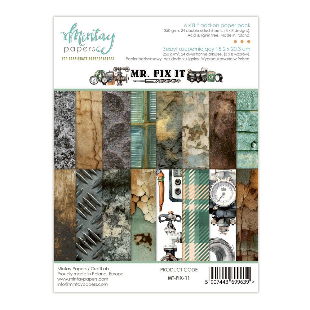 6x8 Add-on Paper Pack - Mr. Fix It Collection