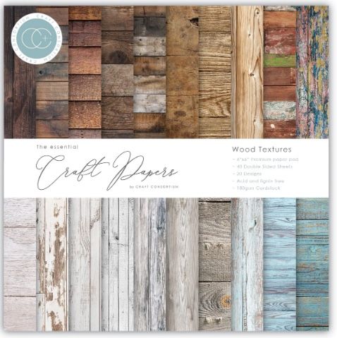 6x6 Paper Pad - Wood Textures - Essential Craft Papers