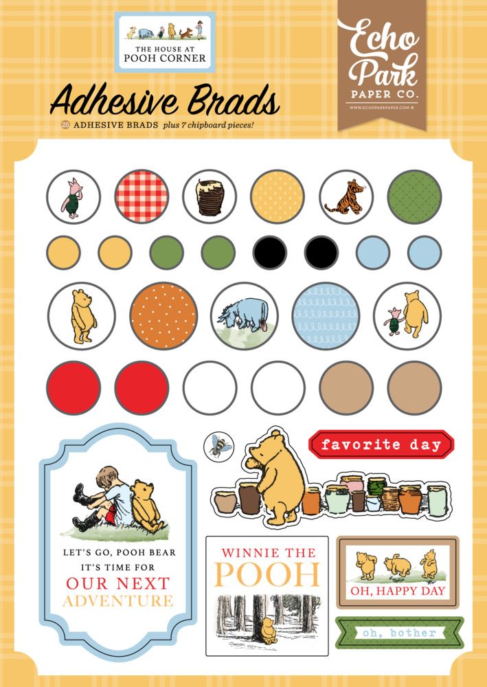 Adhesive Brads - The House at Pooh Corner Collection