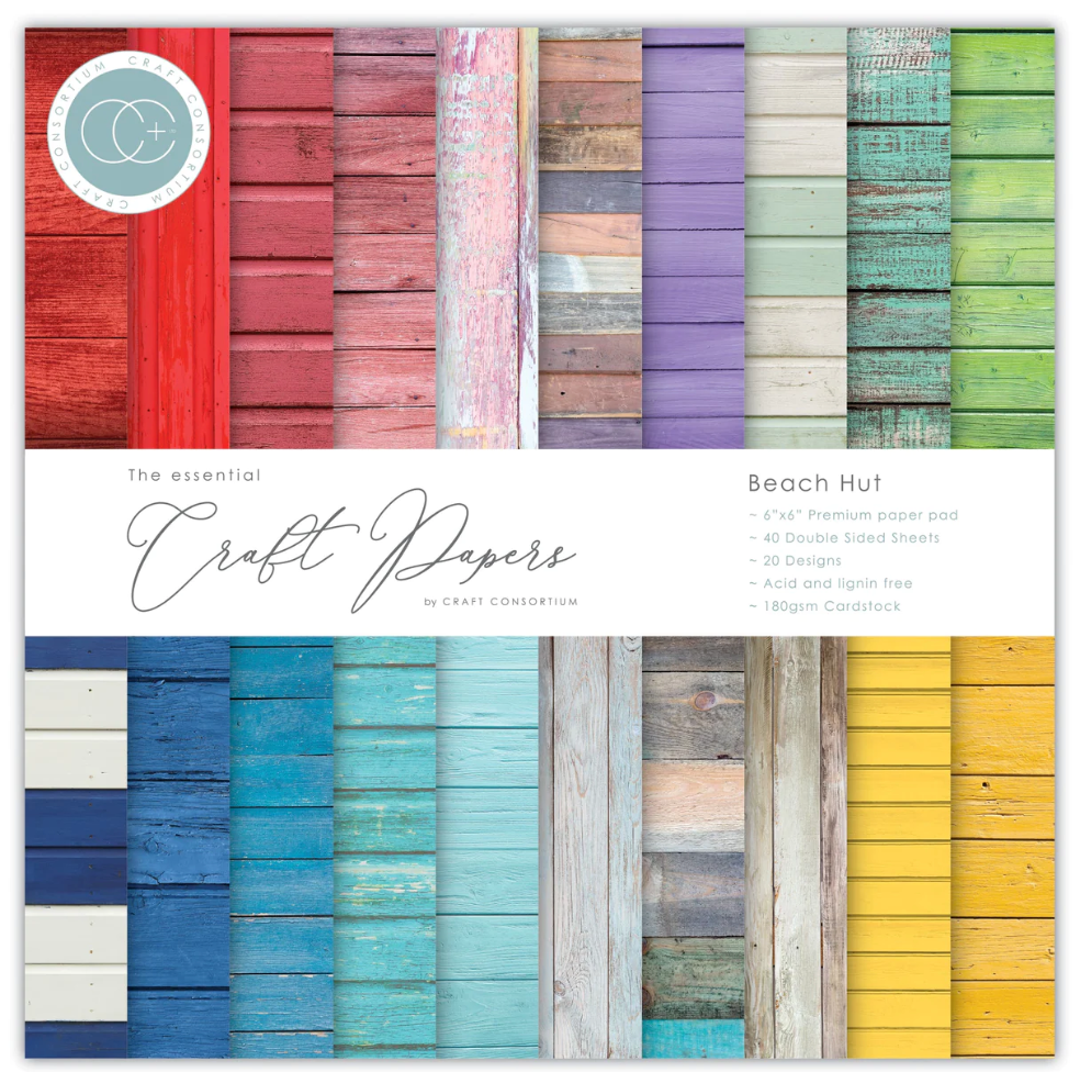 6x6 Paper Pad - Beach Hut - Essential Craft Papers