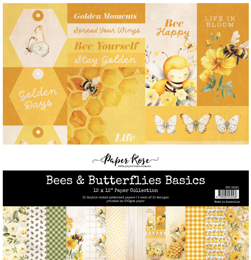 12x12 Basics Paper Collection - Bees &amp; Butterflies Collection