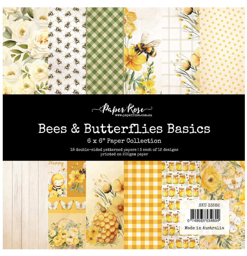 6x6 Basics Paper Collection - Bees &amp; Butterflies Collection