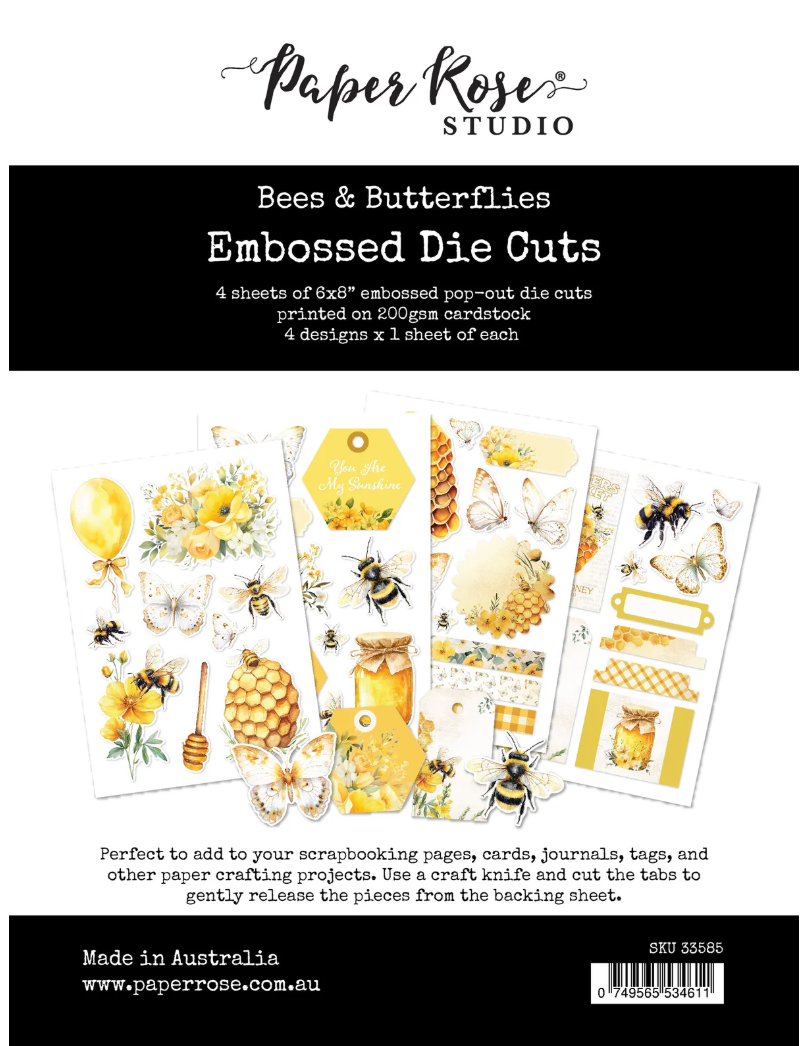 Embossed Die Cuts - Bees &amp; Butterflies Collection