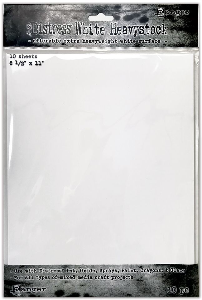 8.5x11 - Distress White Mixed Media Heavystock - 10 Pack