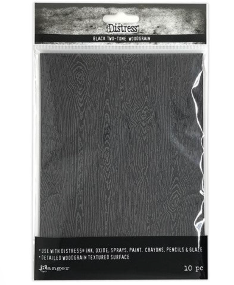 5x7 - Distress Black Two-Tone Woodgrain Cardstock - 10 pack
