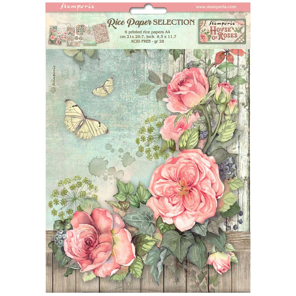 A4 Rice Paper Selection - House of Roses Collection