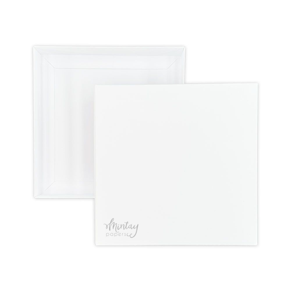 Square Card Box Base - White - Basics Collection
