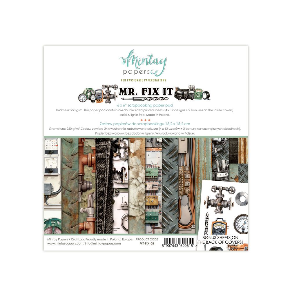 6x6 Paper Pad - Mr. Fix It Collection