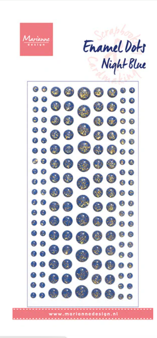 Night Blue Glitter - Enamel Dots