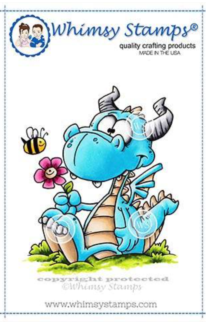 Dorky Dragon - Rubber Cling Stamp
