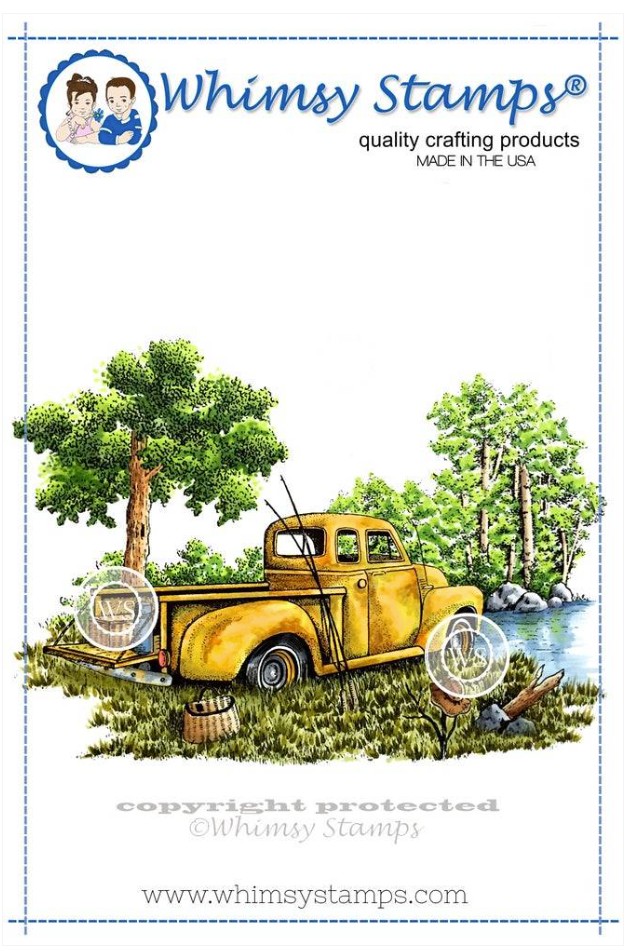 Gone Fishing - Rubber Stamp