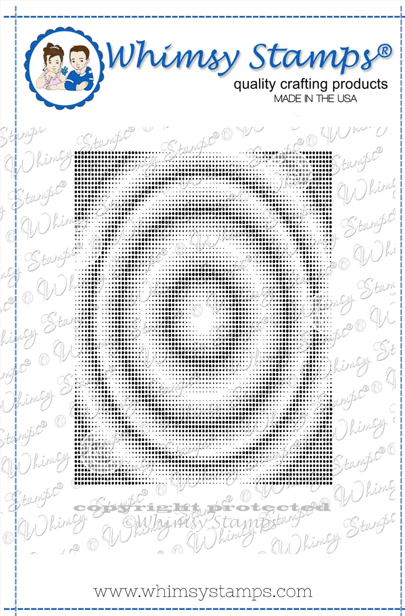 Cosmic Half Tone Oval - Background Rubber Cling Stamp