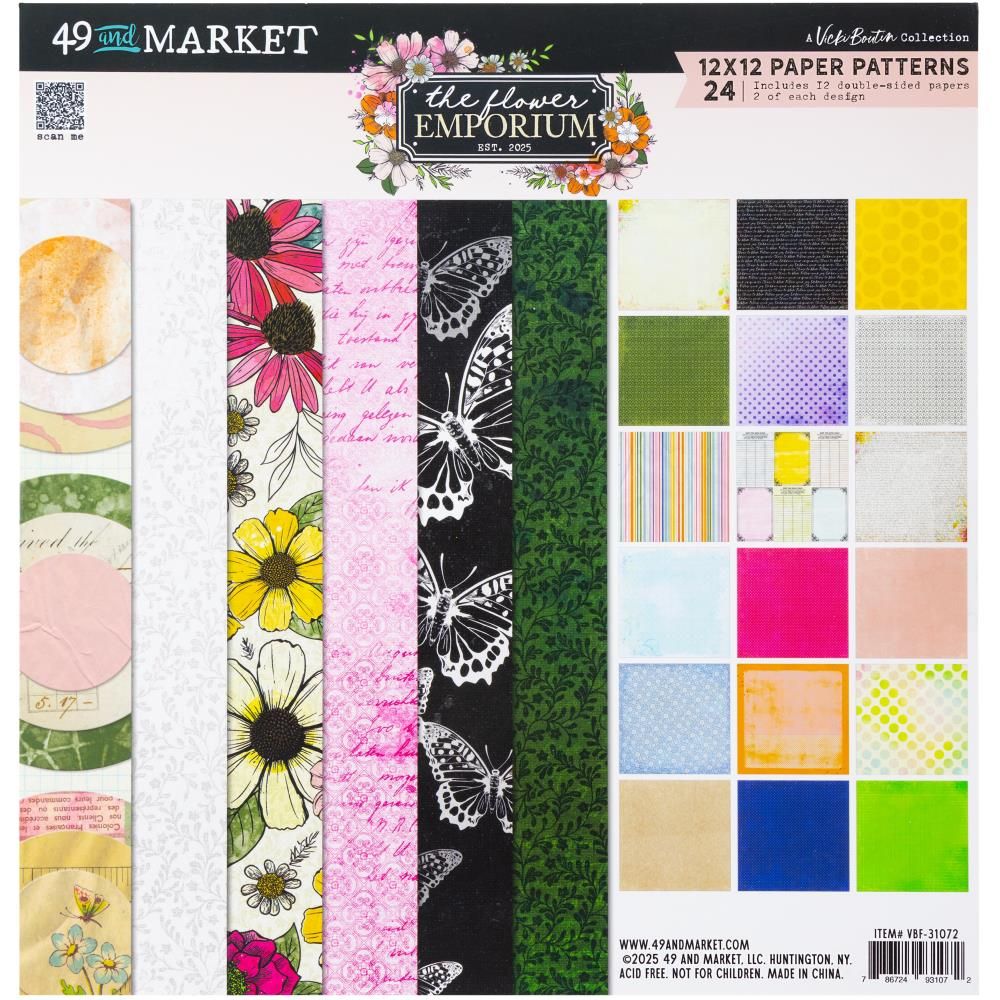 12x12 Paper Pad - Flower Emporium Collection