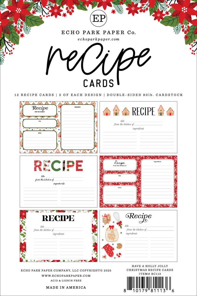 Recipe Cards - Have A Holly Jolly Christmas Collection