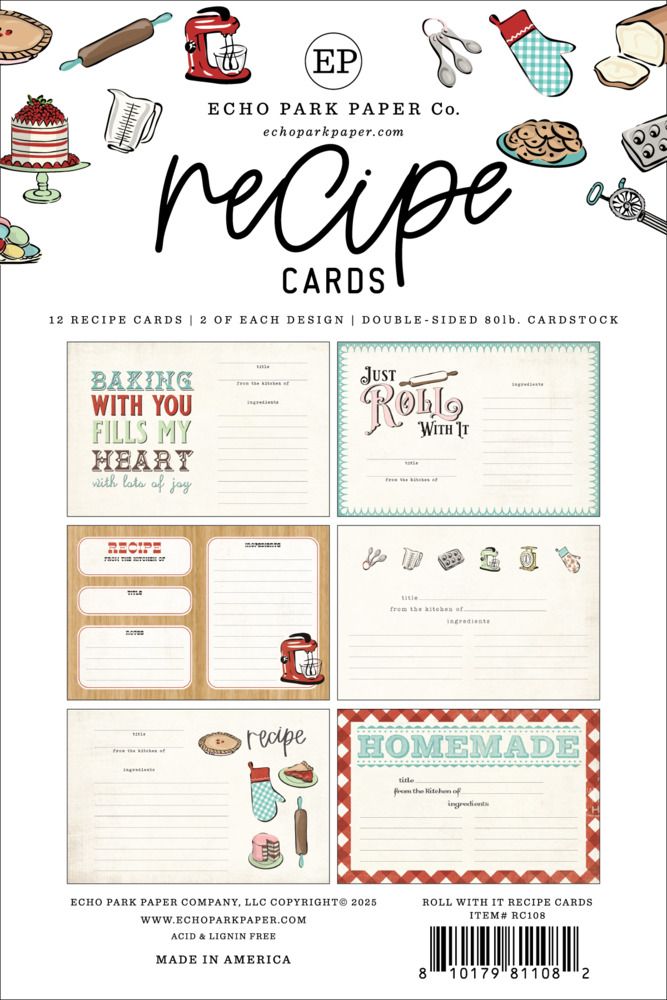 Recipe Cards - Roll With It Collection