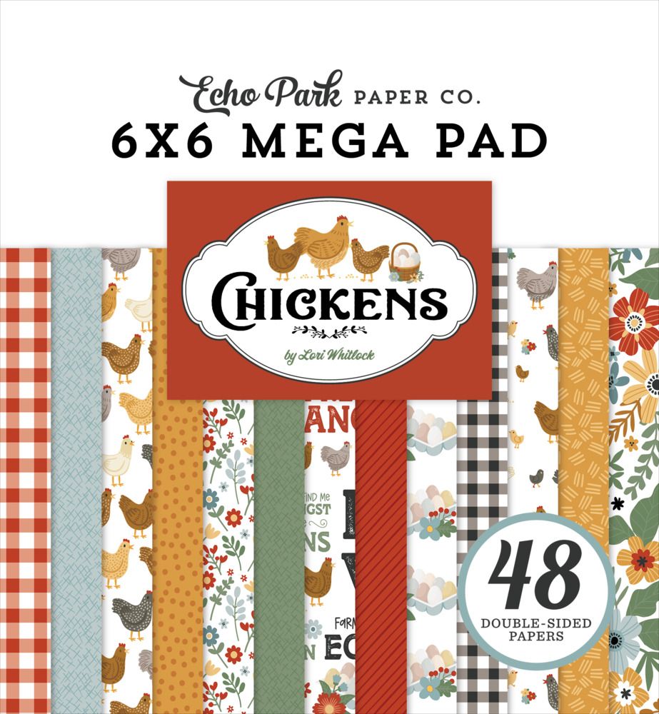 6x6 Mega Paper Pad - Chickens Collection