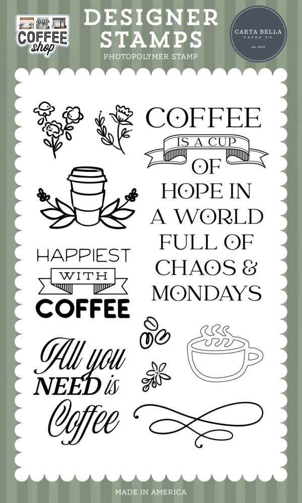 Happiest With Coffee - Clear Stamp Set - Coffee Shop Collection