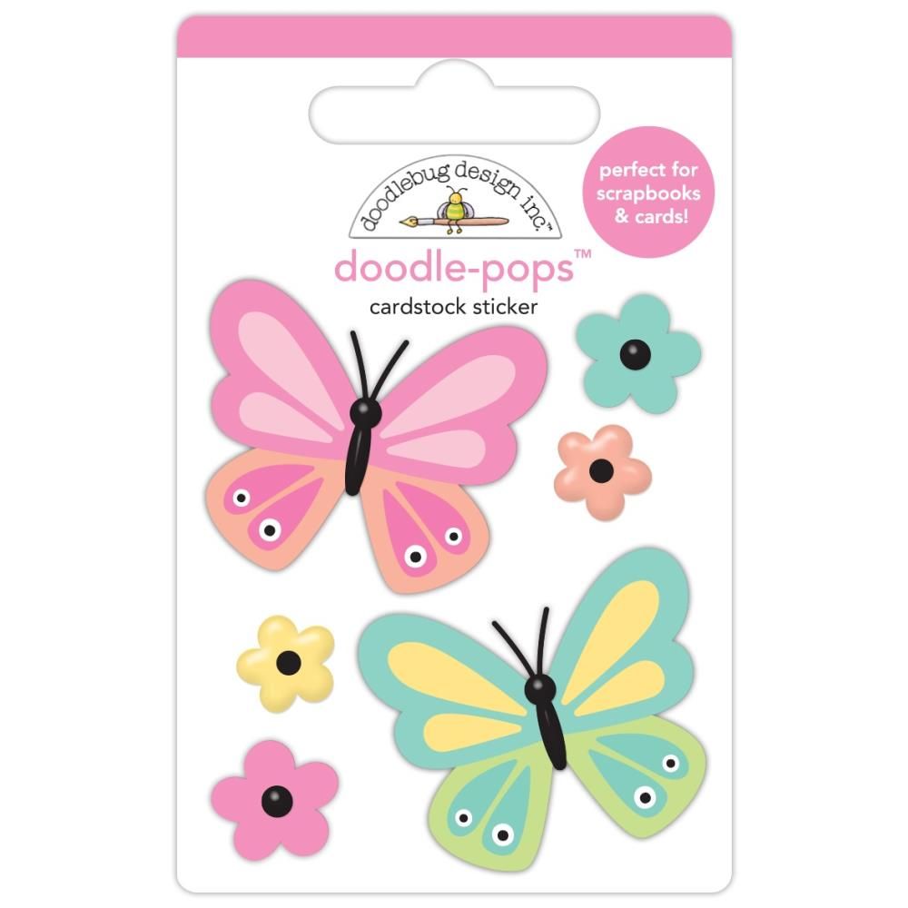 Butterfly Kisses - Doodle-pops 3D Cardstock Stickers - Butterfly Kisses Collection