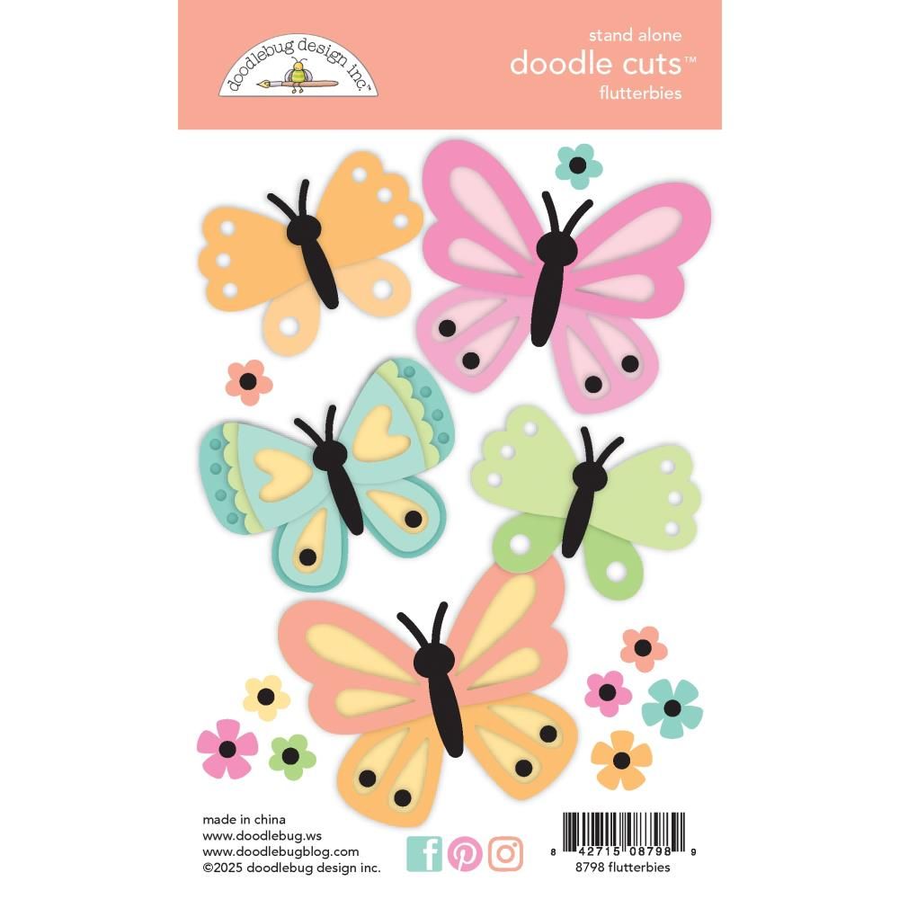 Flutterbies - Doodle Cuts Die Set - Butterfly Kisses Collection