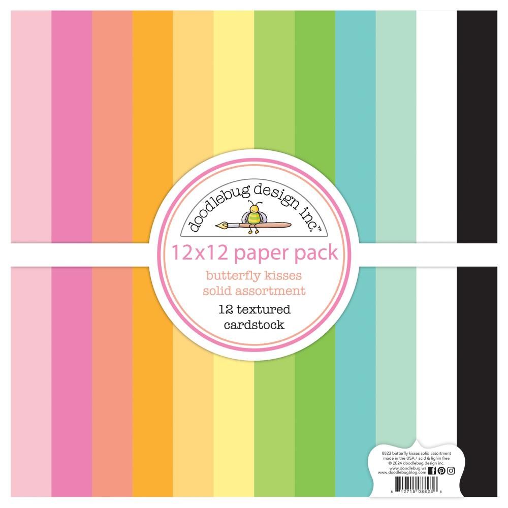 12x12 Solid Cardstock Assortment - Butterfly Kisses Collection