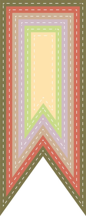 Nesting Stitched Pennants - Die Set