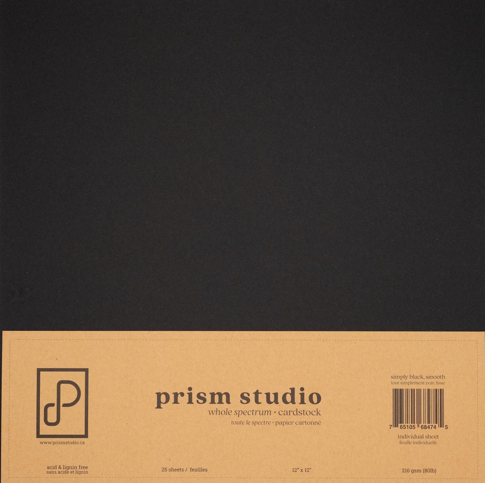 Simply Black - 80lb - 12x12 Smooth Cardstock Pack