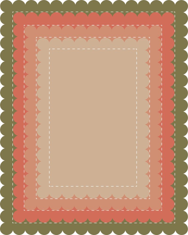 Nesting Stitched Scalloped Rectangles - Die Set