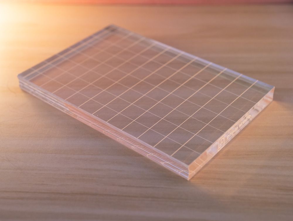 Rectangle - 4x6 - Acrylic Stamping Block with Grips
