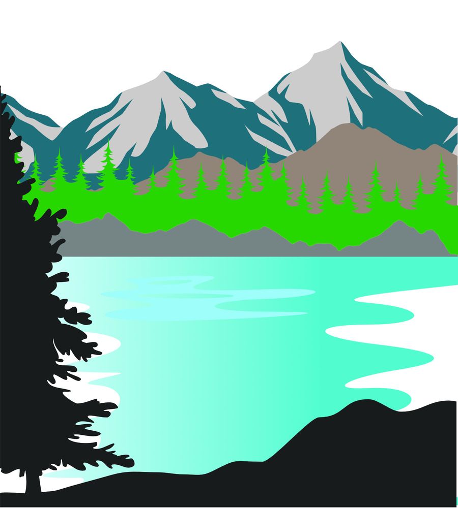 Alpine Lake Scene - Die Set