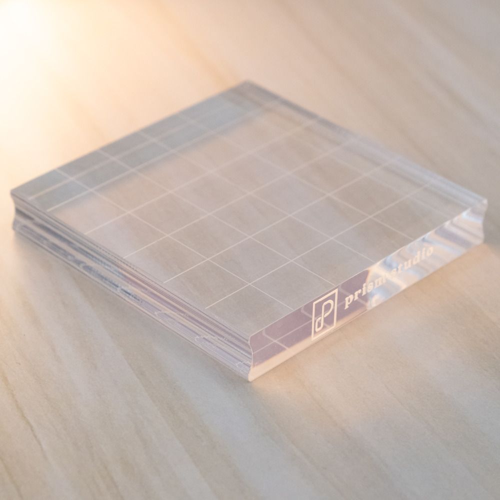 Square - 3x3 - Acrylic Stamping Block with Grips