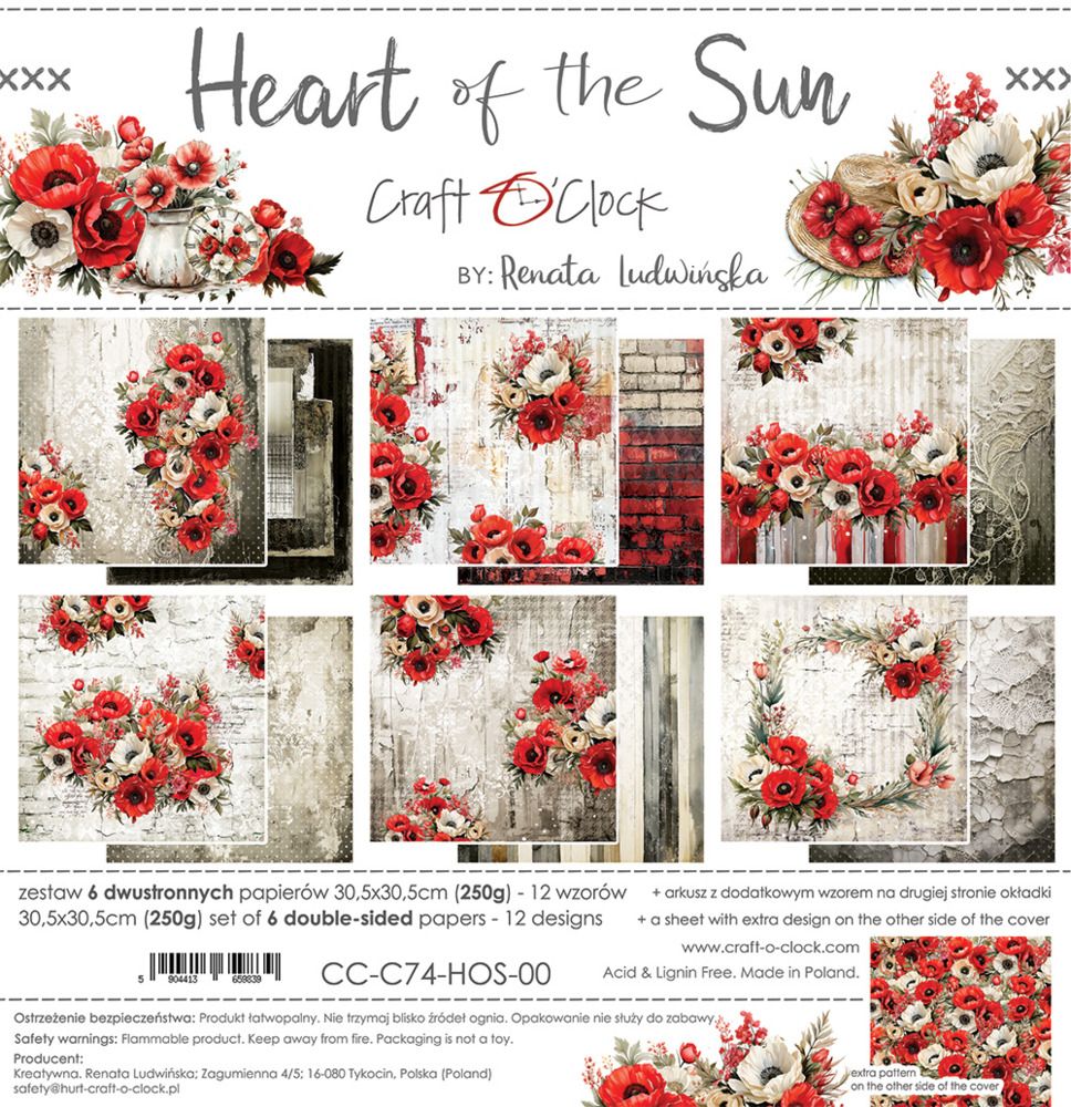 12x12 Paper Pad - Heart of the Sun Collection