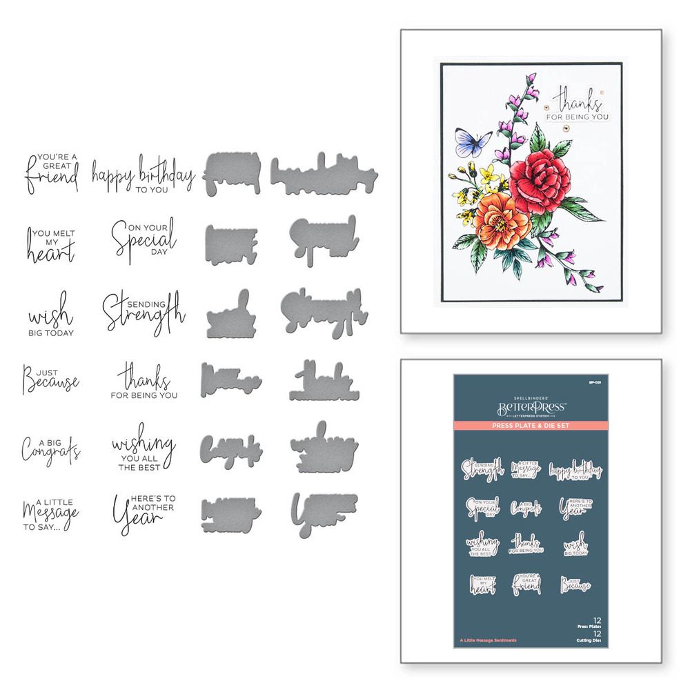A Little Message Sentiments - BetterPress Plates &amp; Dies