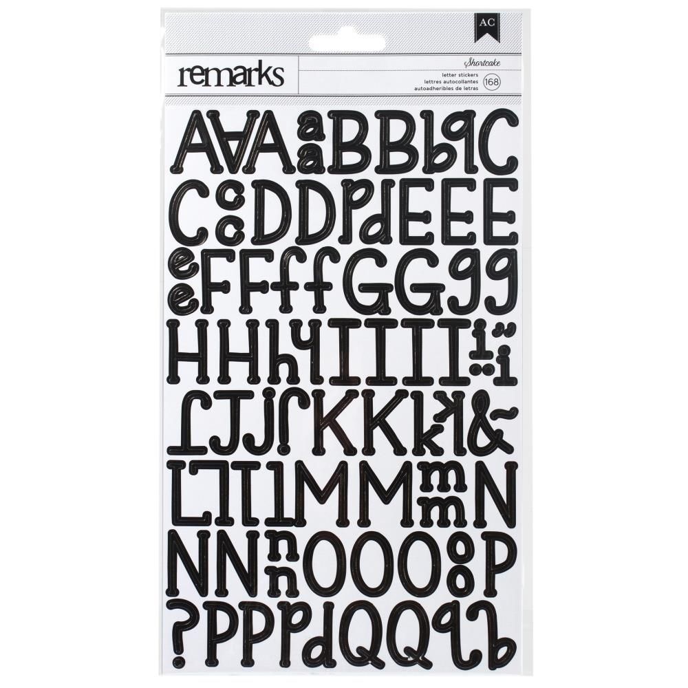 Shortcake - Remarks Cardstock Alphabet Stickers