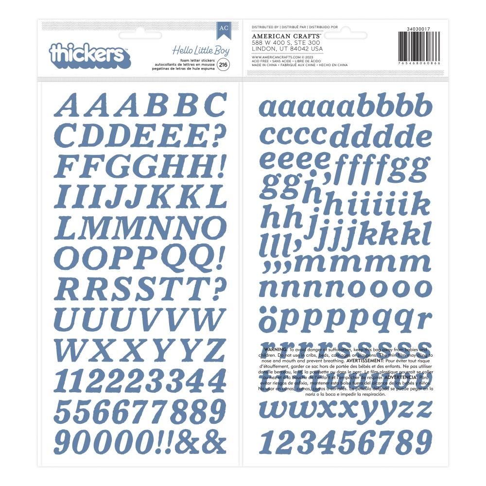 Hello Little Boy - Thickers Alphabet Stickers