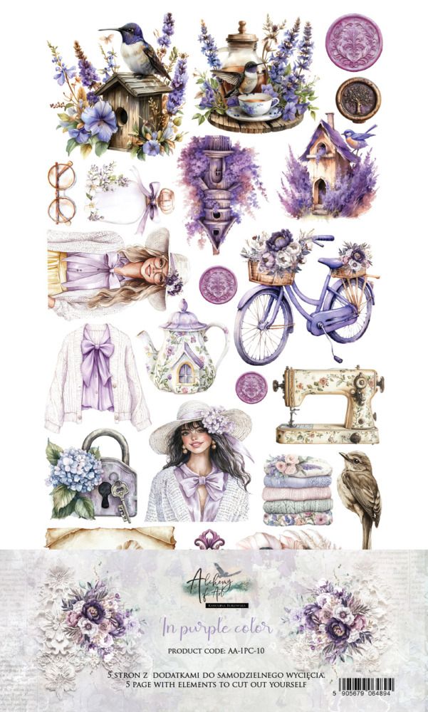 6x12 Extras Paper Set - In Purple Color Collection
