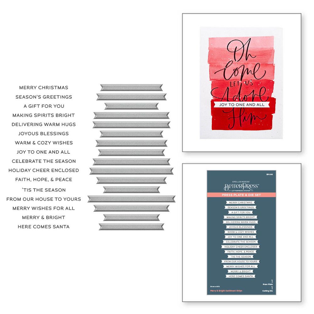 Merry &amp; Bright Sentiment Strips - BetterPress Plate &amp; Die Set