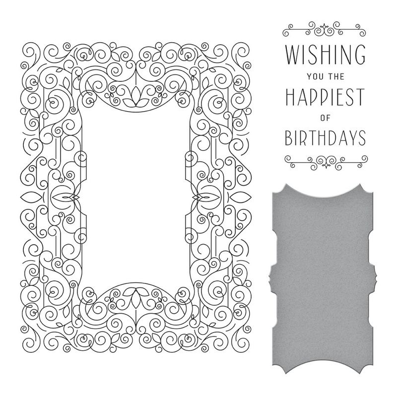 Swirl Birthday Frame - BetterPress Plates &amp; Dies