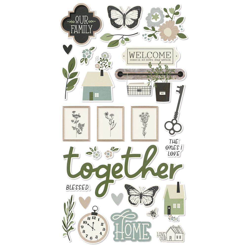 Chipboard Stickers - The Simple Life Collection