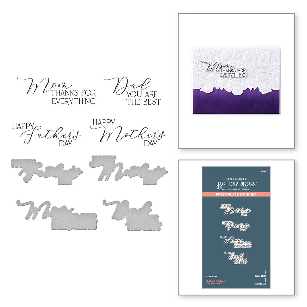Mother&#39;s &amp; Father&#39;s Day Sentiments - BetterPress Plates &amp; Dies