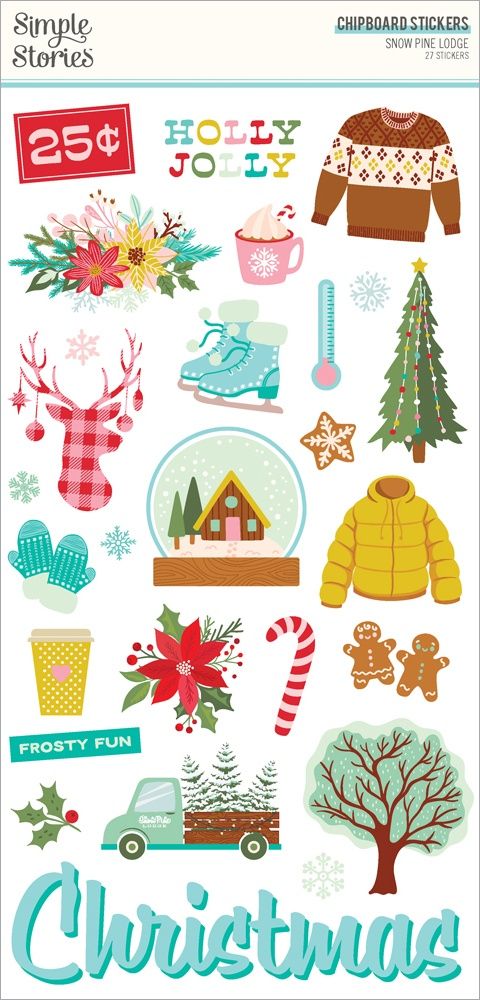 Chipboard Stickers - Snow Pine Lodge Collection