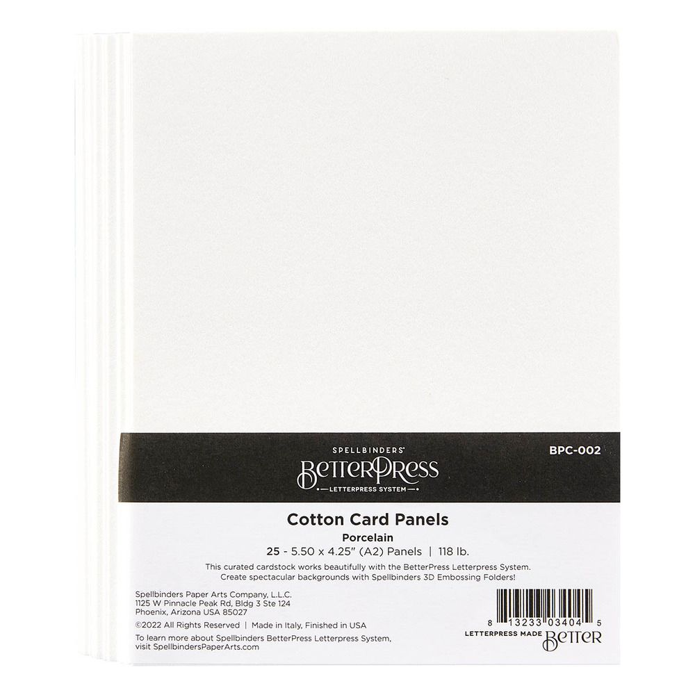 Porcelain - BetterPress A2 Cotton Card Panels