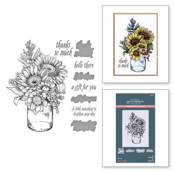 Sunflower Bouquet - BetterPress Press Plate &amp; Die Set