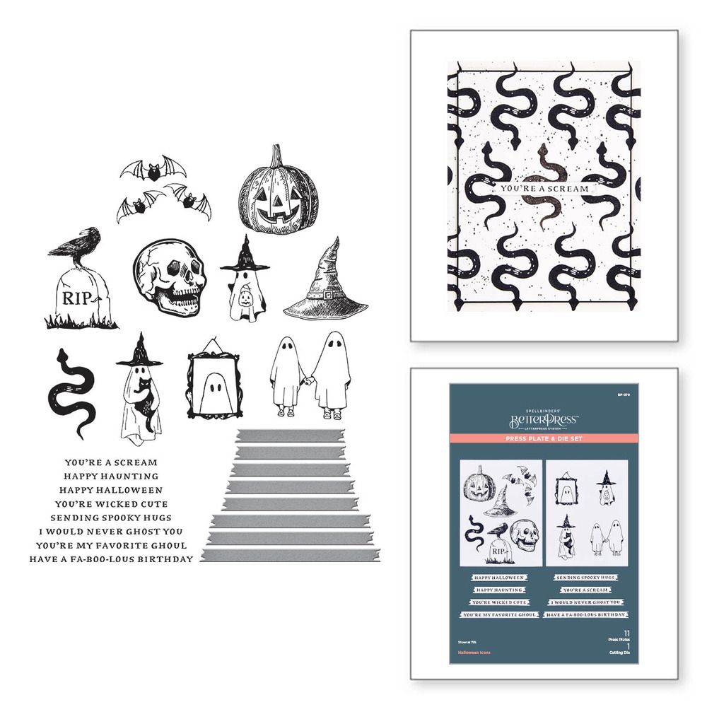 Halloween Icons - BetterPress Press Plate &amp; Die Set