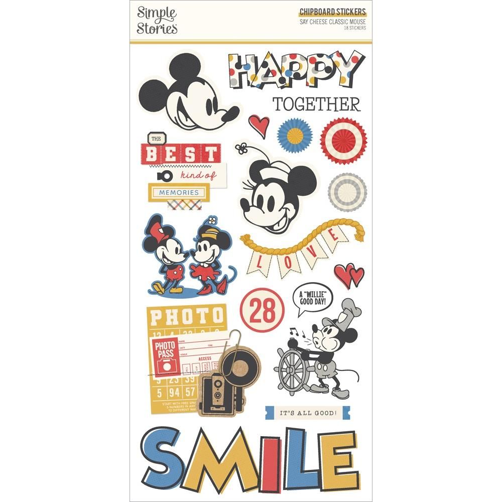 Chipboard Stickers - Say Cheese Classic Mouse
